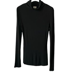 ANTHROPOLOGIE | POSTMARK Long-sleeve Black Ribbed Turtleneck - Size Large